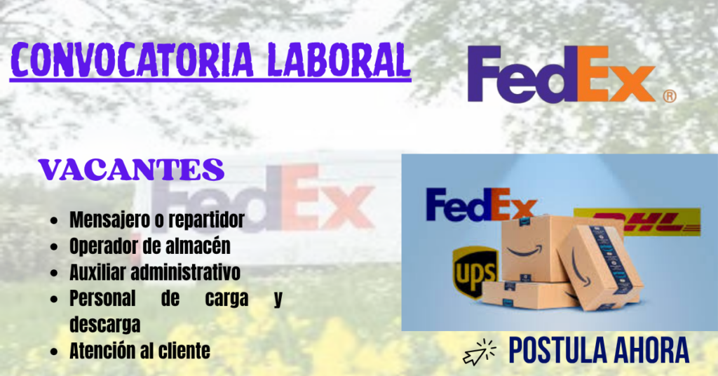 VACANTES DISPONIBLES EN FEDEX